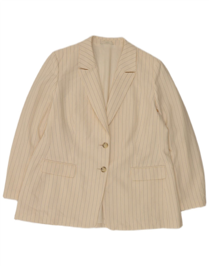 Женский пиджак с 2 пуговицами Marks & Spencer UK 20 2XL, белая полоска