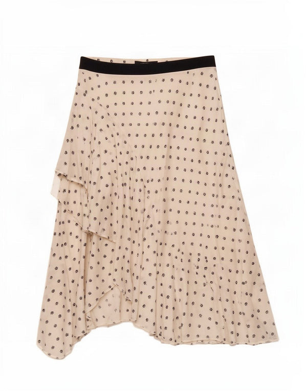 Женская асимметричная юбка Marks & Spencer UK 12 Medium W30 Белая с цветочным принтом