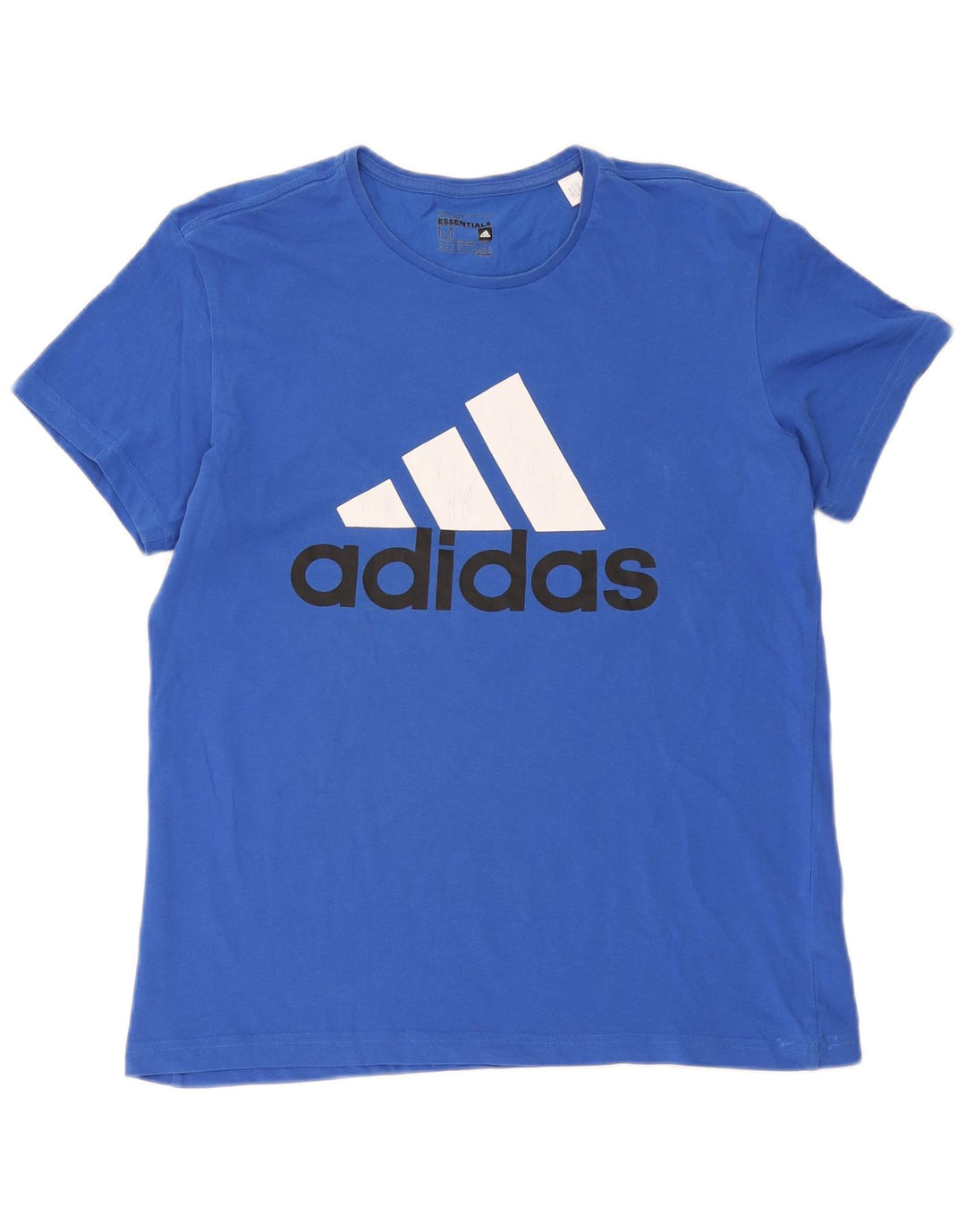 Мужская футболка Adidas Climalite с рисунком, хлопковая, среднего размера, синяя