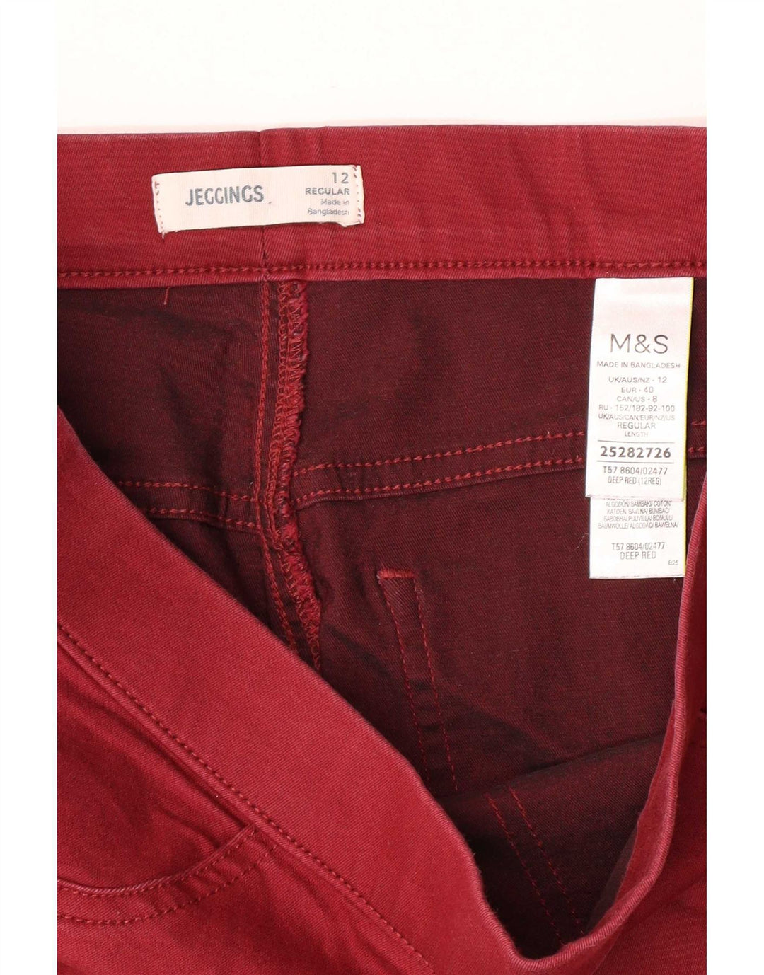 Женские джинсы джеггинсы Marks & Spencer UK 12 Medium W30 L28 Красный хлопок