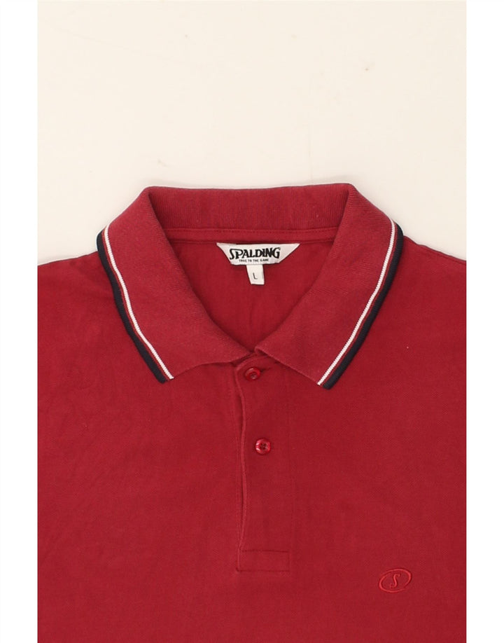 SPALDING Mens Polo Shirt Large Red Vintage Spalding and Second-Hand Spalding from Messina Hembry 