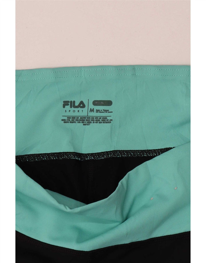 Женские леггинсы-капри Fila UK 12, средние черные цветные блоки