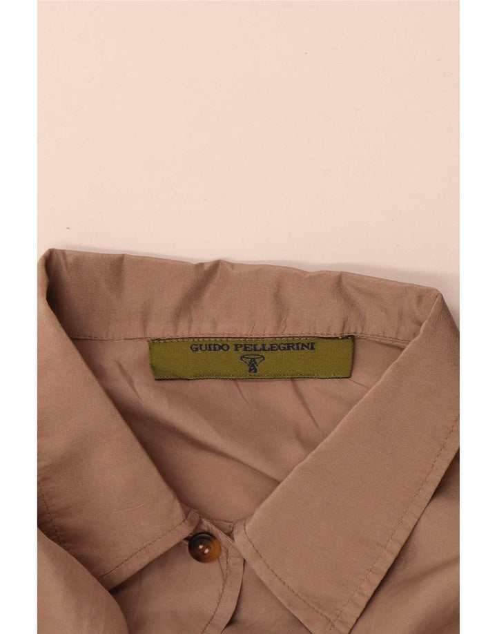 Винтажная женская удлиненная рубашка оверсайз IT 44 Medium Beige