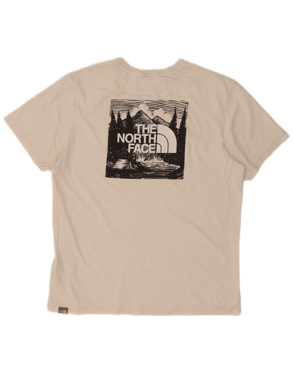 Мужская футболка с рисунком The North Face, хлопковый топ среднего размера, белый
