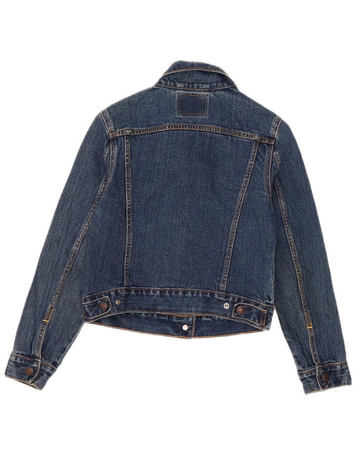 Джинсовая куртка Levi's для девочек 7-8 лет, большая синяя хлопковая ткань