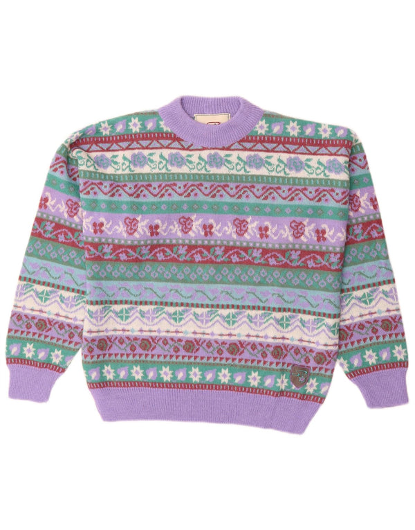 Женский джемпер с круглым вырезом SILVY IT 42 Medium Purple Fair Isle