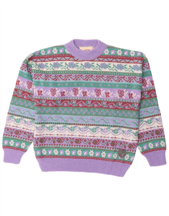 Женский джемпер с круглым вырезом SILVY IT 42 Medium Purple Fair Isle