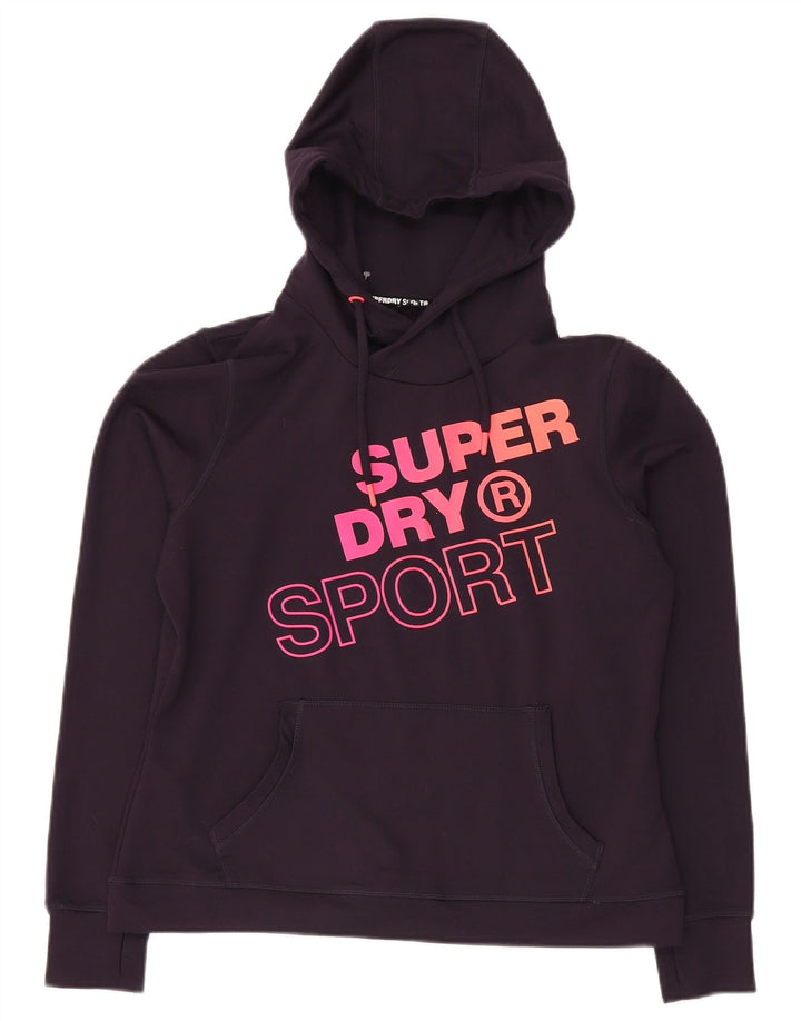 Женский джемпер с капюшоном Superdry UK 12, средний фиолетовый, полиэстер