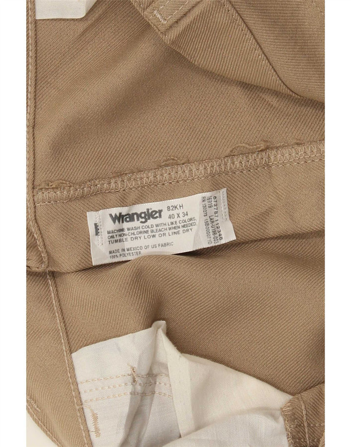 Мужские прямые повседневные брюки Wrangler W40 L29 бежевого цвета из полиэстера