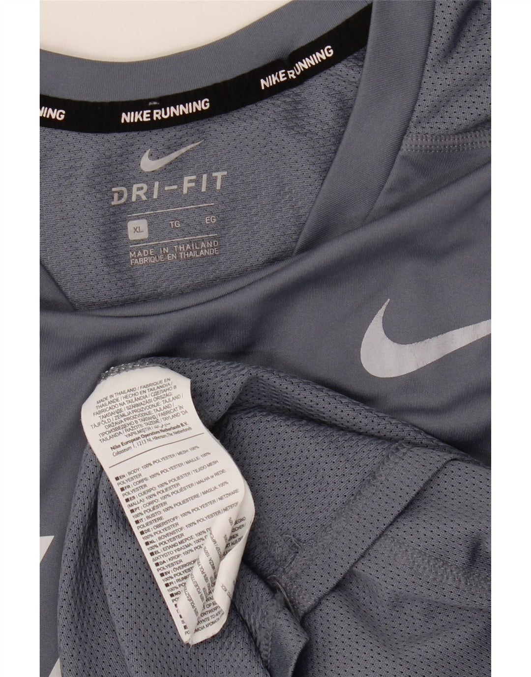 Мужская футболка Nike Dri Fit с графическим рисунком, топ XL, серый полиэстер в полоску