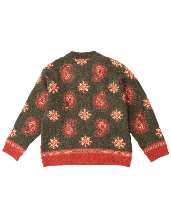 Женский джемпер с круглым вырезом Cido UK 14, средний хаки с пейсли