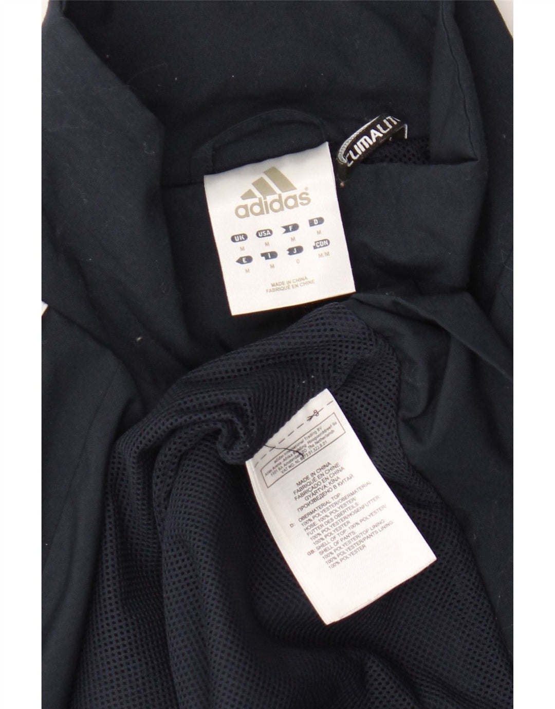 Мужской спортивный костюм Adidas Climalite, верхняя куртка, средний темно-синий, цветной блок