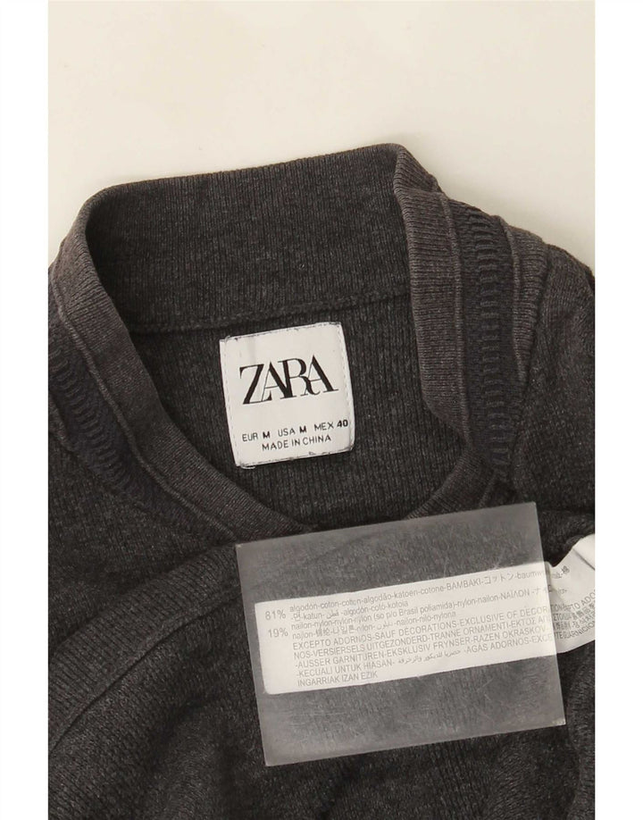 Свитер-кардиган Zara для мальчиков 11–12 лет, хлопковый цвет среднего серого цвета