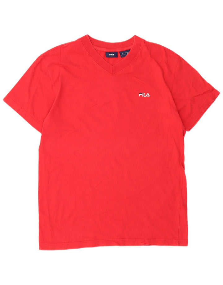Мужская футболка Fila Top среднего красного цвета из хлопка