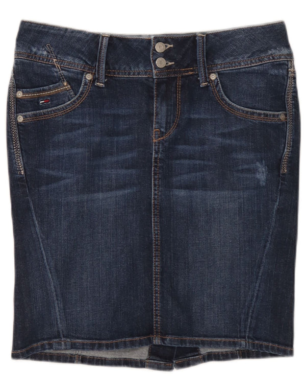 Tommy Hilfiger Женская джинсовая юбка, маленькая W27, синяя, хлопок
