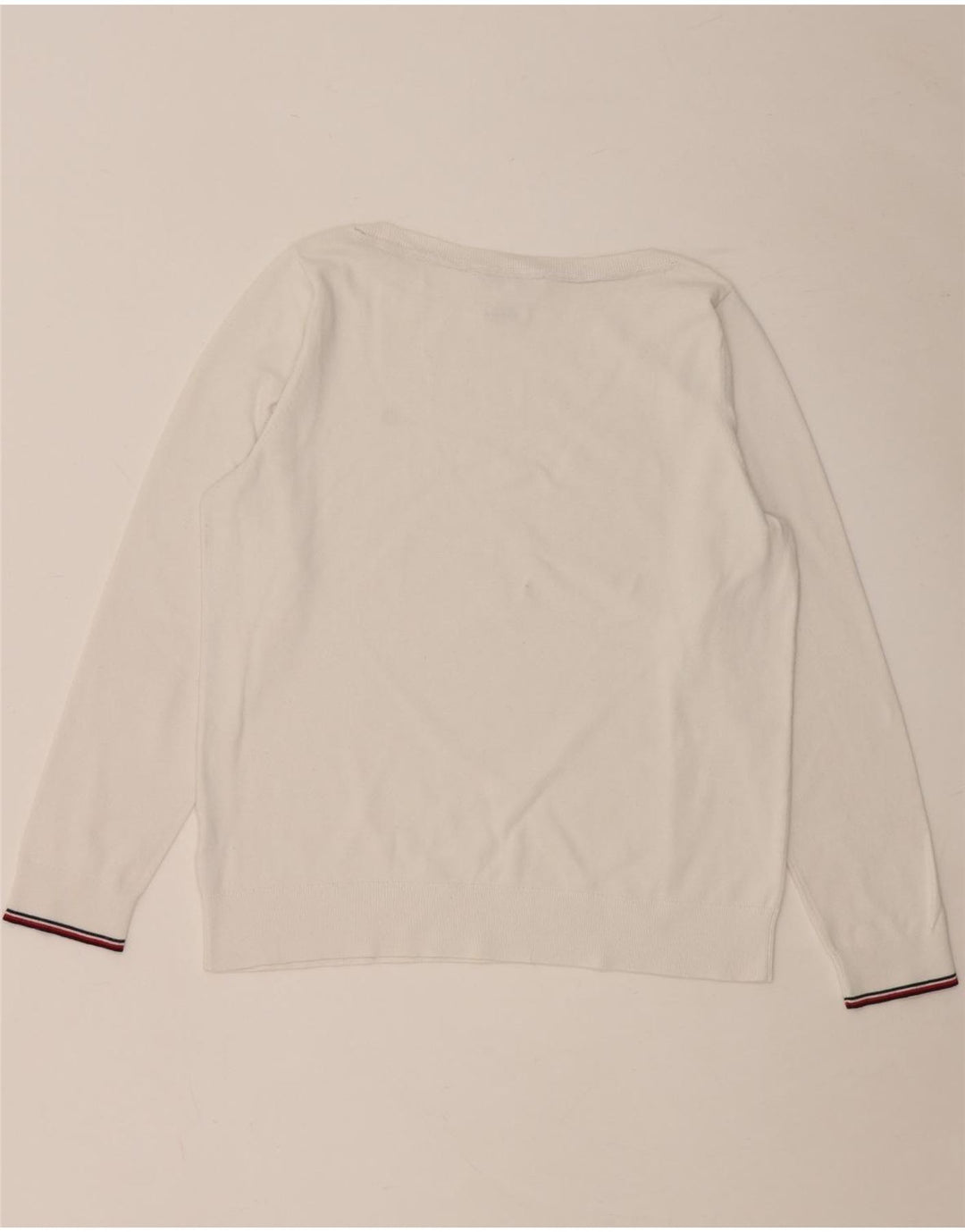 TOMMY HILFIGER Женский свитер с вырезом «лодочка» UK 14 Средний Белый