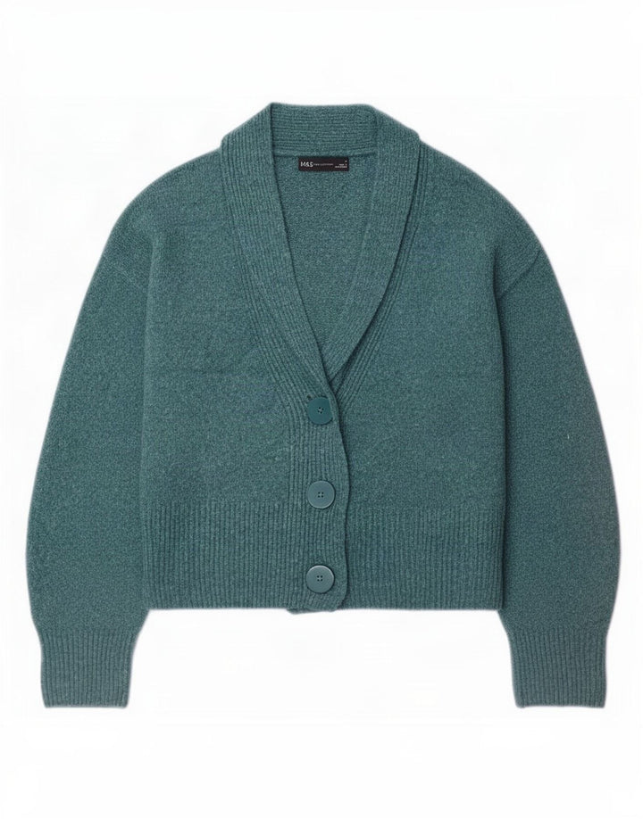 Женский кардиган Marks & Spencer, хлопковый свитер среднего синего цвета, Великобритания 14