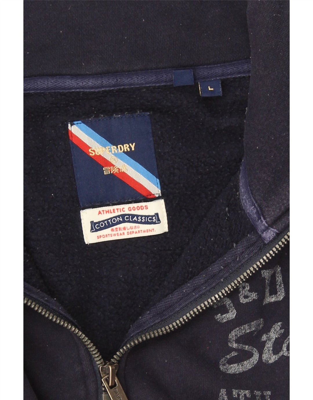 Мужской свитшот с рисунком Superdry, большой темно-синий, с цветными блоками
