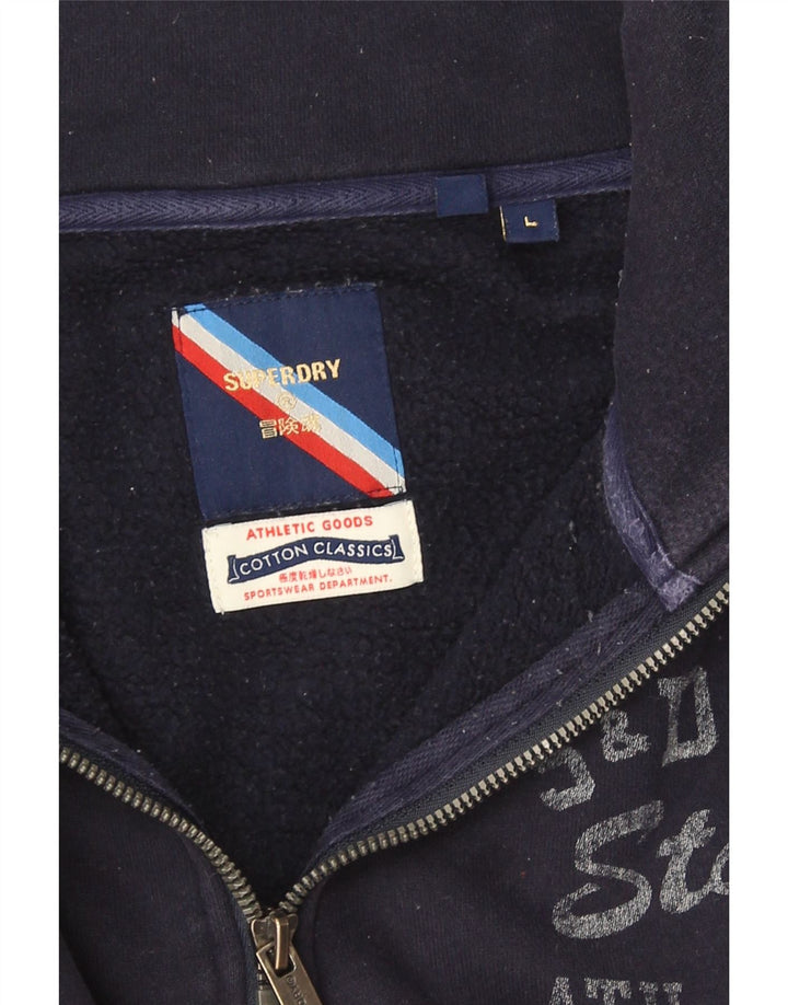 Мужской свитшот с рисунком Superdry, большой темно-синий, с цветными блоками