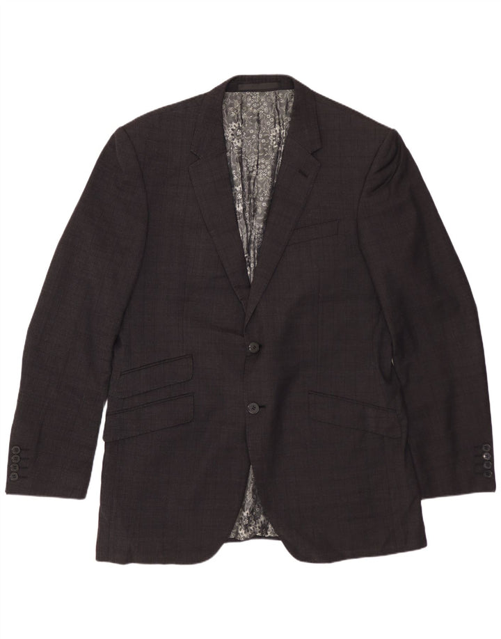 Мужской пиджак Marks & Spencer Autograph на 2 пуговицах IT 56 3XL, черный в клетку