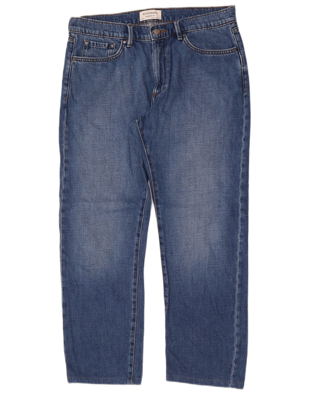 Мужские прямые джинсы Marks & Spencer с автографом W34 L29 синие, хлопок