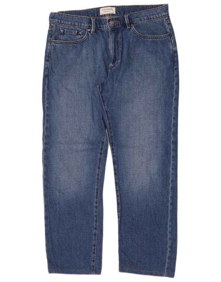 Мужские прямые джинсы Marks & Spencer с автографом W34 L29 синие, хлопок
