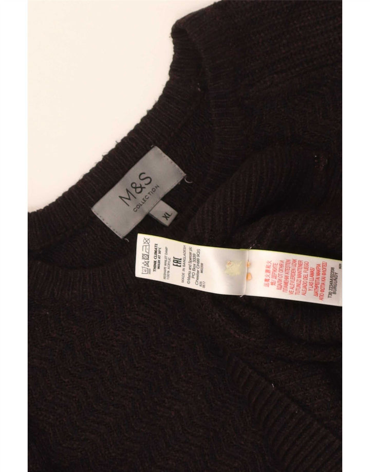 Мужской джемпер с круглым вырезом Marks & Spencer XL, коричневый акрил