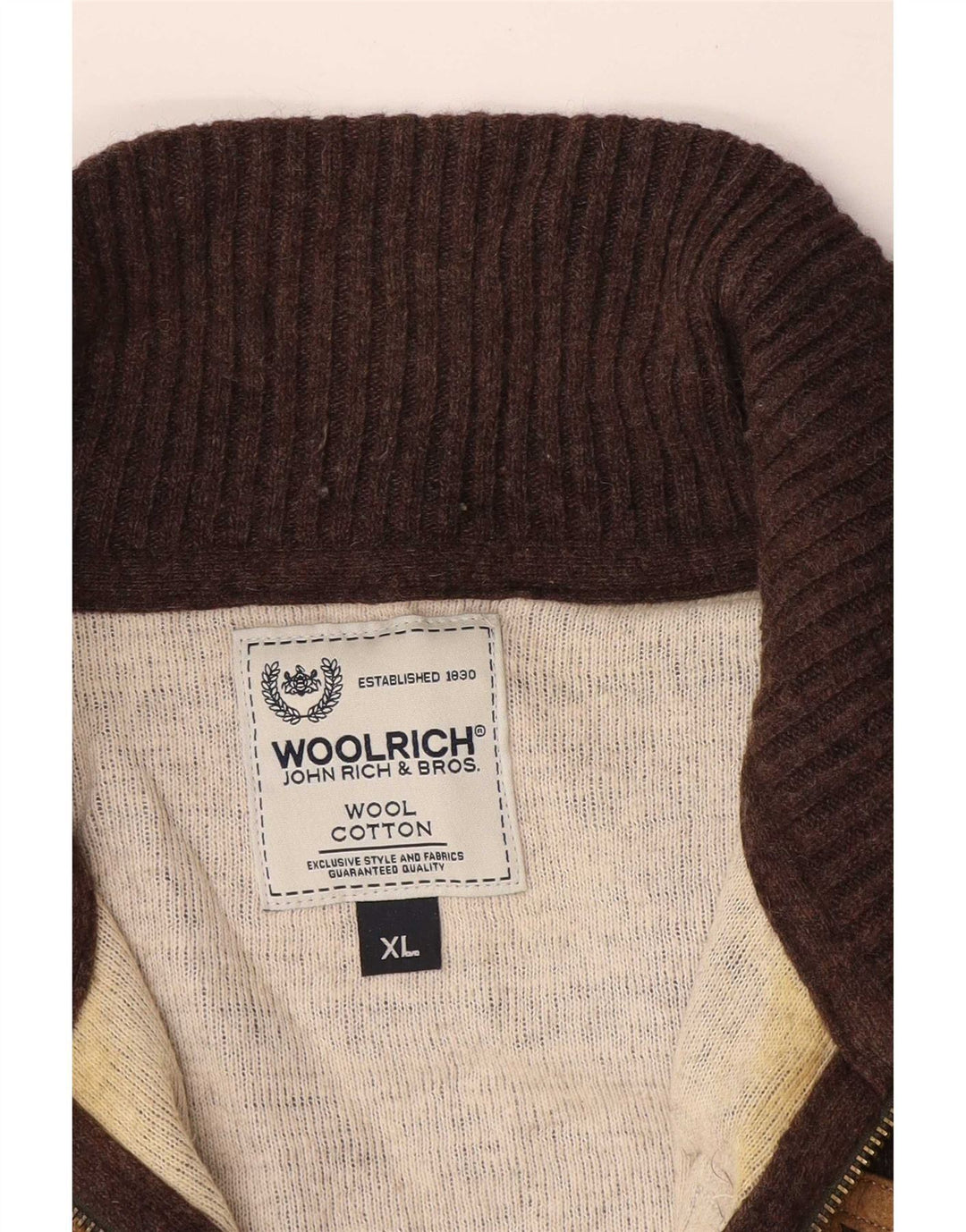Мужской кардиган с рисунком Woolrich XL, коричневая шерсть