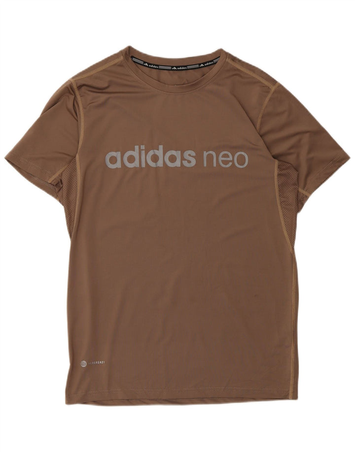 Мужская футболка Adidas Aeroready с рисунком, большой коричневый полиэстер