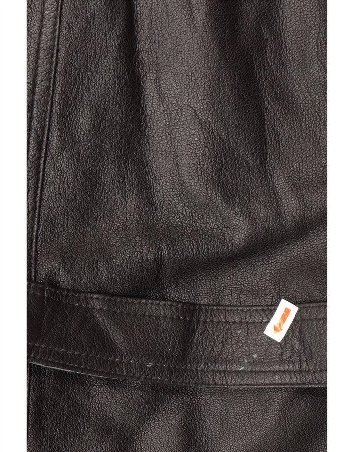 Мужское кожаное пальто VINTAGE IT 52 XL Черное кожаное