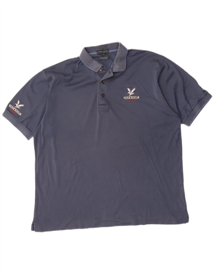 Мужская рубашка-поло Lyle & Scott, темно-синяя, хлопковая