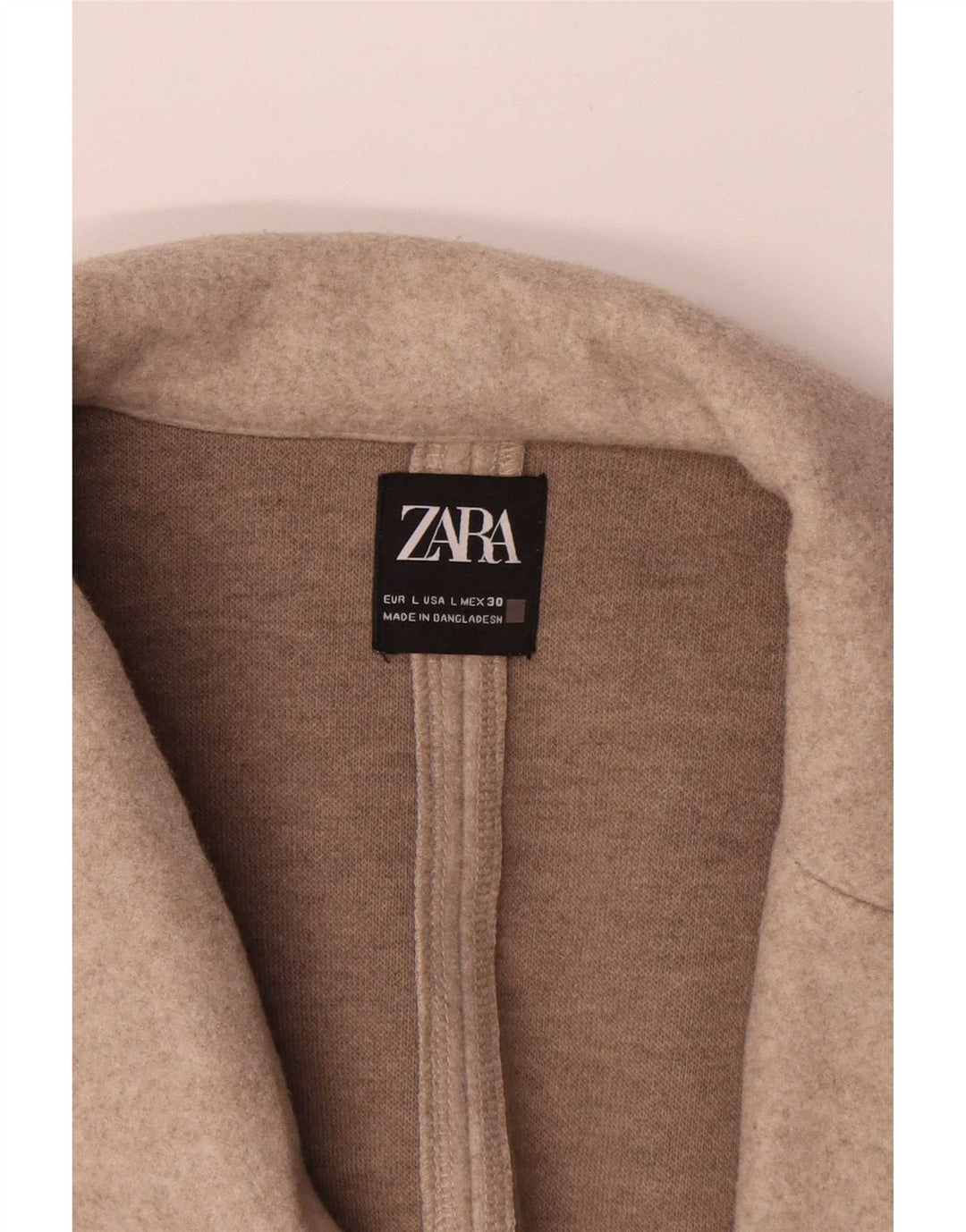 Женское открытое пальто Zara UK 16, большой размер, бежевый полиэстер