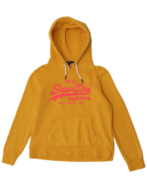 Женский джемпер с капюшоном Superdry UK 16, большой желтый хлопок
