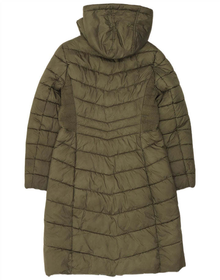 Женское стеганое пальто с капюшоном Joules UK 12, средний хаки, полиэстер