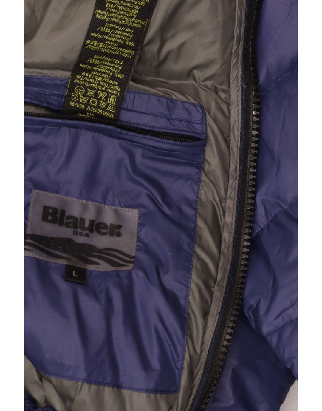 Мужская утепленная куртка с капюшоном Blauer UK 40, большая, темно-синяя, полиамид