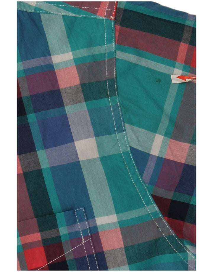 Мужская рубашка с коротким рукавом Chaps, 2XL, синяя клетка, хлопок
