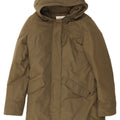 Женская парка Woolrich с капюшоном UK 14, хлопок среднего цвета хаки
