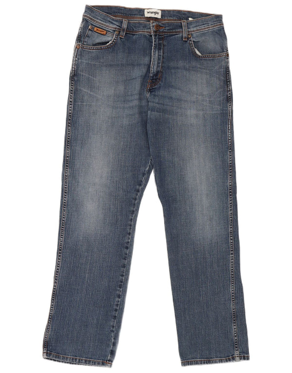 Мужские прямые джинсы Wrangler W34 L32, синий хлопок