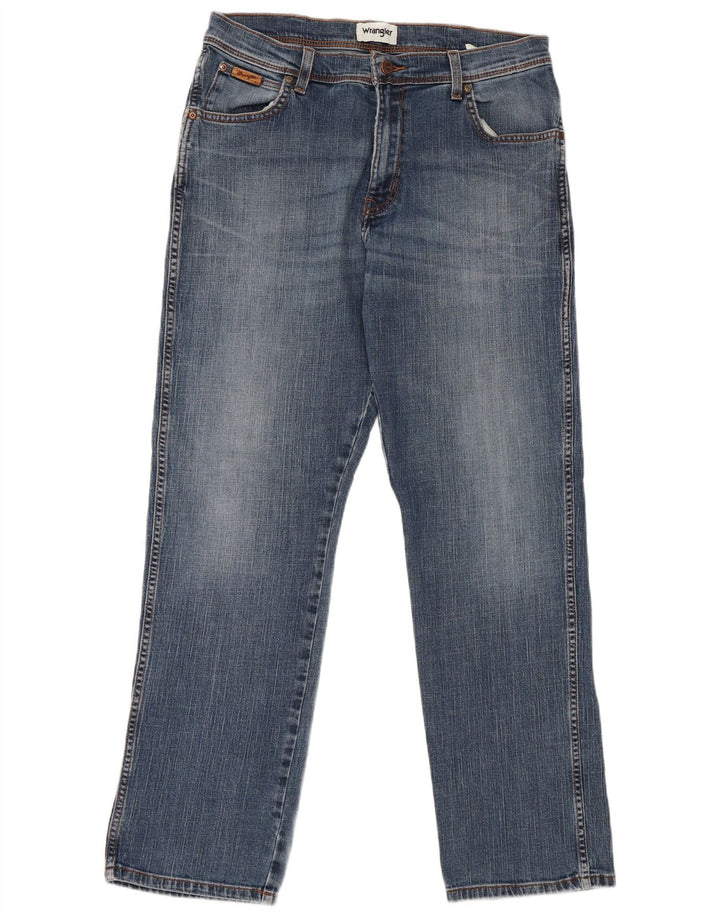 Мужские прямые джинсы Wrangler W34 L32, синий хлопок