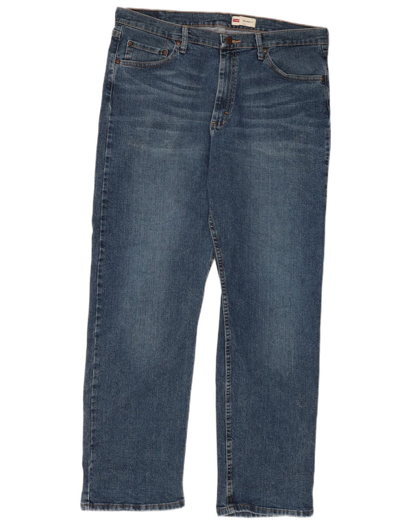 Мужские прямые джинсы свободного покроя Wrangler W36 L32, синий хлопок