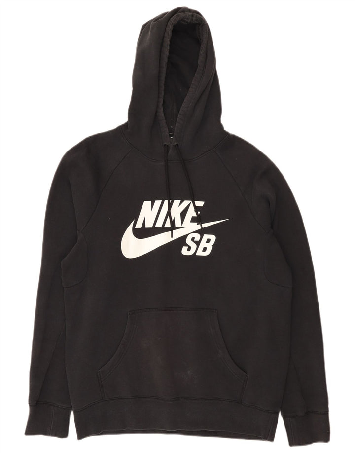 Мужской джемпер с капюшоном Nike, маленький черный, хлопковый