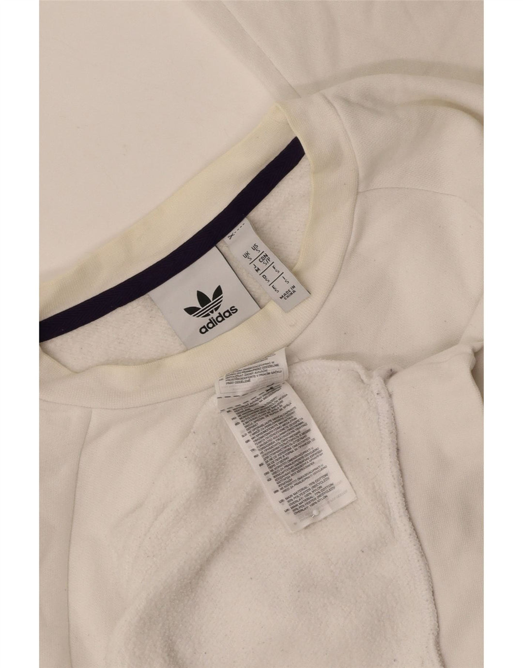ADIDAS Mens Graphic Sweatshirt Jumper Small White Cotton