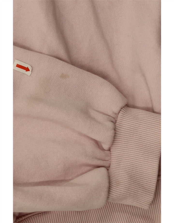 Женский укороченный свитшот оверсайз Zara UK 14, хлопковый средний розовый цвет