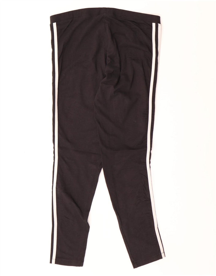 Женские леггинсы Adidas UK 14, средний черный хлопок, черный