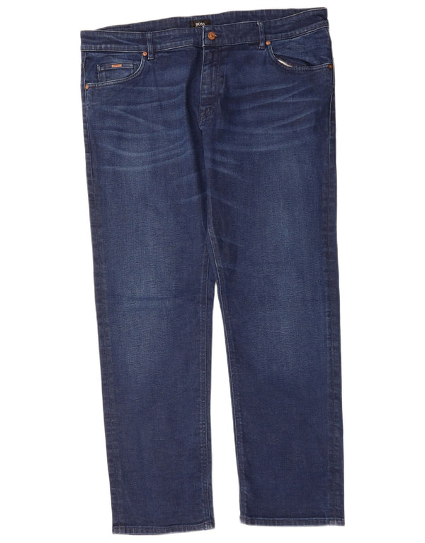 HUGO BOSS Mens Straight Jeans W40 L32 Blue Cotton