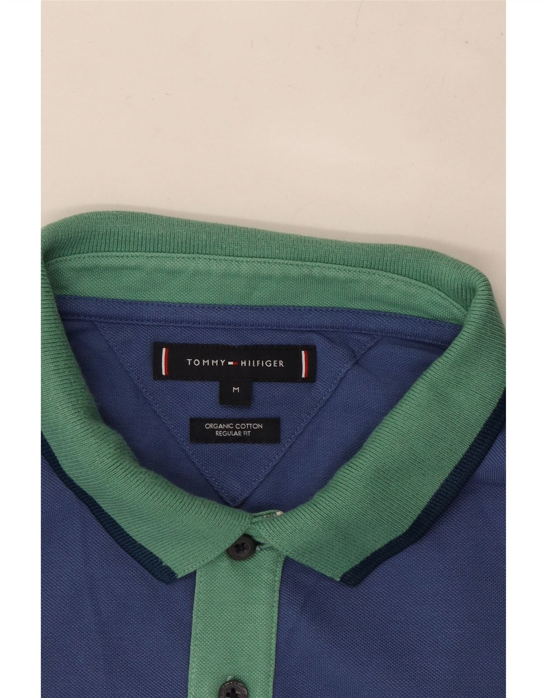 TOMMY HILFIGER Мужская рубашка поло стандартного кроя, средний синий хлопок