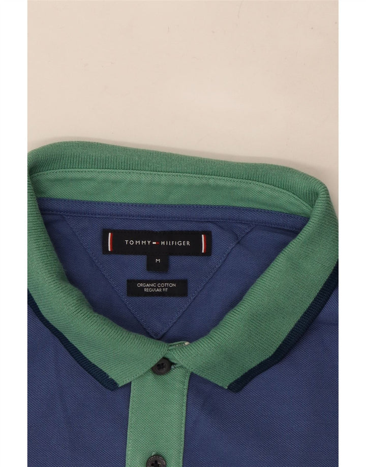 TOMMY HILFIGER Мужская рубашка поло стандартного кроя, средний синий хлопок