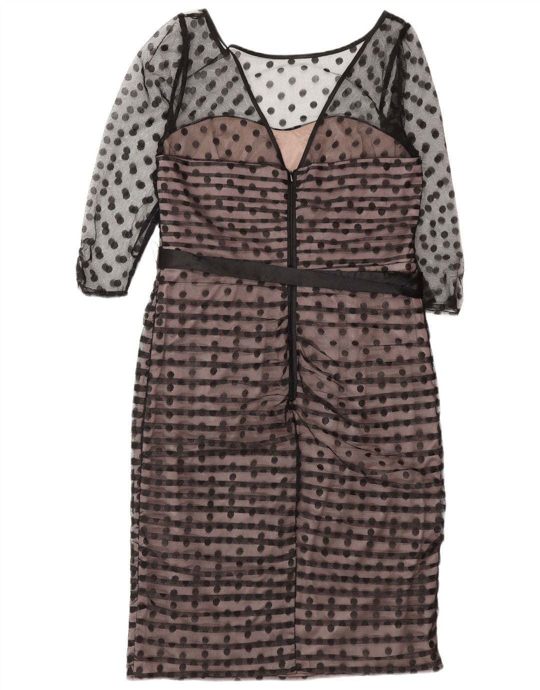 Женское платье-футляр Coast с рукавом 3/4, Великобритания 14, средний черный полиэстер в горошек