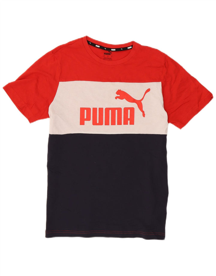 Мужская футболка с рисунком Puma, маленькая разноцветная хлопковая футболка с цветными блоками