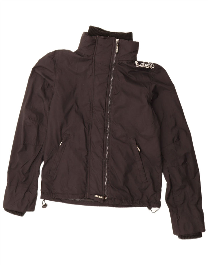 Мужская дождевик с рисунком Superdry UK 36, маленький черный нейлон